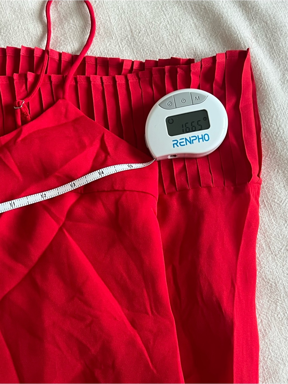 COMMENSE Red Pleated Hem Maxi Dress - Picture 6 of 7
